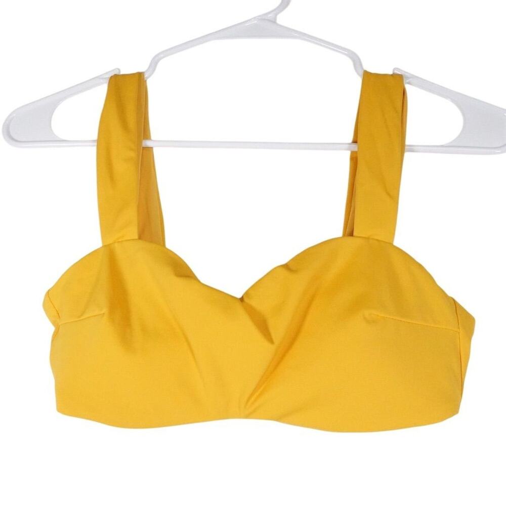 NWOT Andie Swim Women's Medium Yellow Goldenrod Bikini Top Padded Mermaid 2377